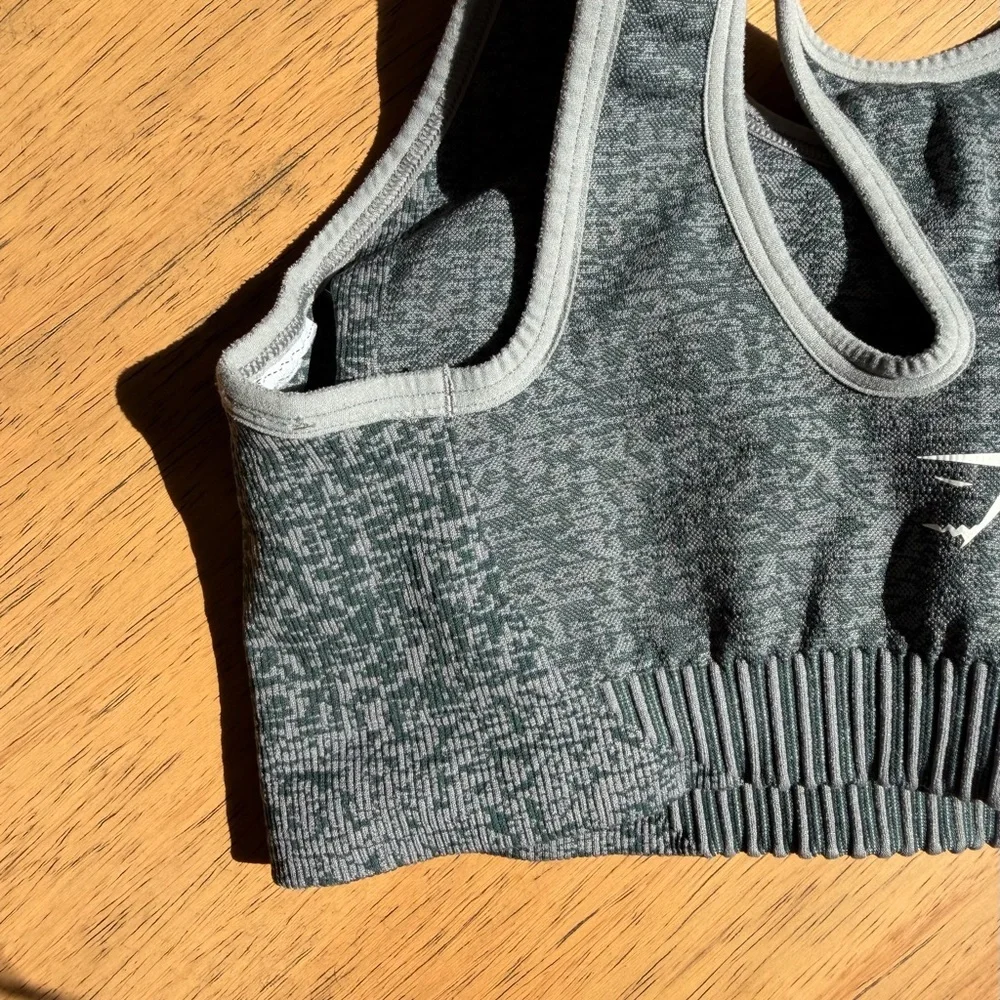 Women’s | Gymshark Seamless Scoop Sports Bra Medium Support, Marl Green | Medium
